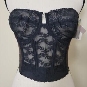 Vintage NWT 36B Smoothie Backless Strapless Long Lined Bustier Coquette Bra